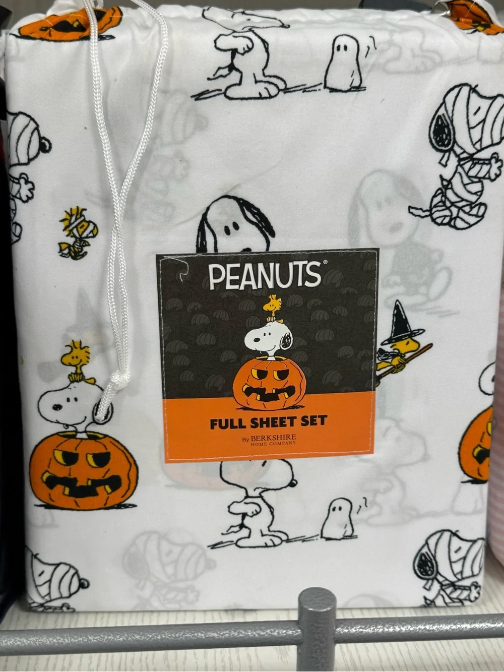 Peanuts Halloween Full Sheet Set - White, Orange, Black